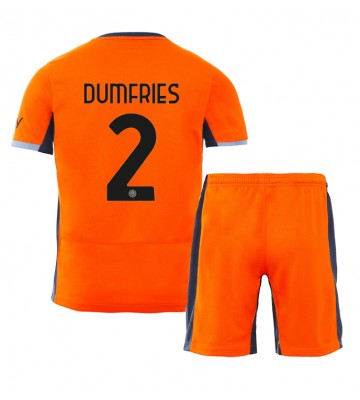 Inter Milan Denzel Dumfries #2 Replika Babytøj Tredje sæt Børn 2023-24 Kortærmet (+ Korte bukser)